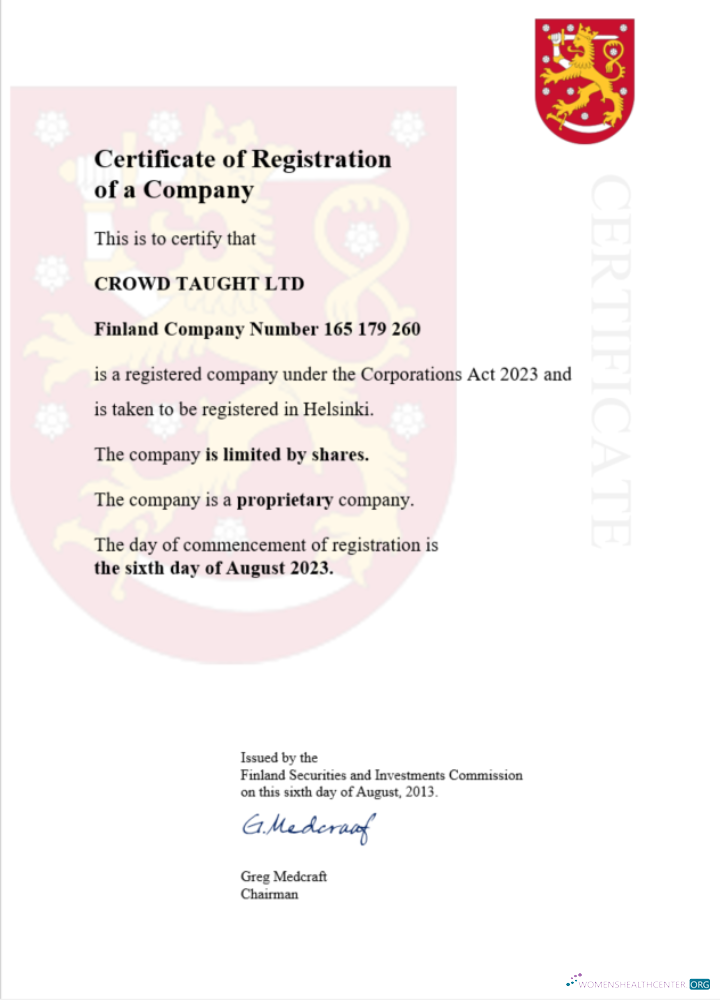 Download Finland certificate of registration Word and PDF template Photoshop template